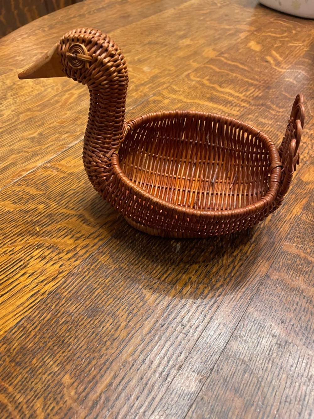 Woven Vintage Rattan Duck Basket